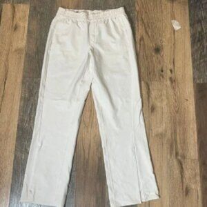 Lululemon lab Stretch Cupro Slit Pants Women's Size 10 in White Opal in EUC!